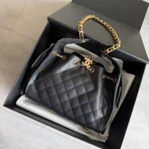 Chanel 25 Bag Black Leather Gold