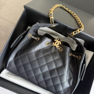 Chanel 25 Bag Black Leather Gold