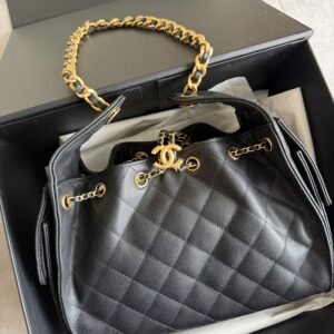 Chanel 25 Bag Black Leather Gold
