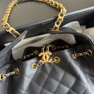 Chanel 25 Bag Black Leather Gold