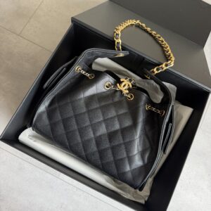 Chanel 25 Bag Black Leather Gold